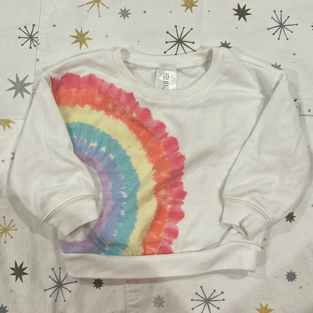 Gap rainbow sweatshirt size 18-24 months